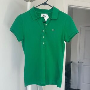 Lacoste Emerald Green Short-Sleeve Polo with collar